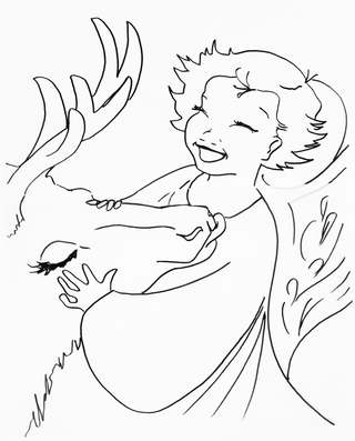 coloriage ange renne reduit
