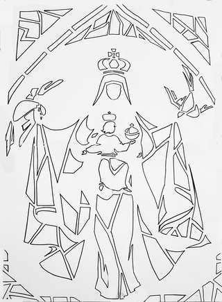coloriage marie reine reduit