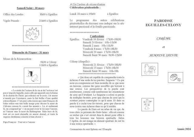 Programme Semaine Sainte 2023