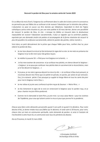 Recevoir le pardon de Dieu avril 2020