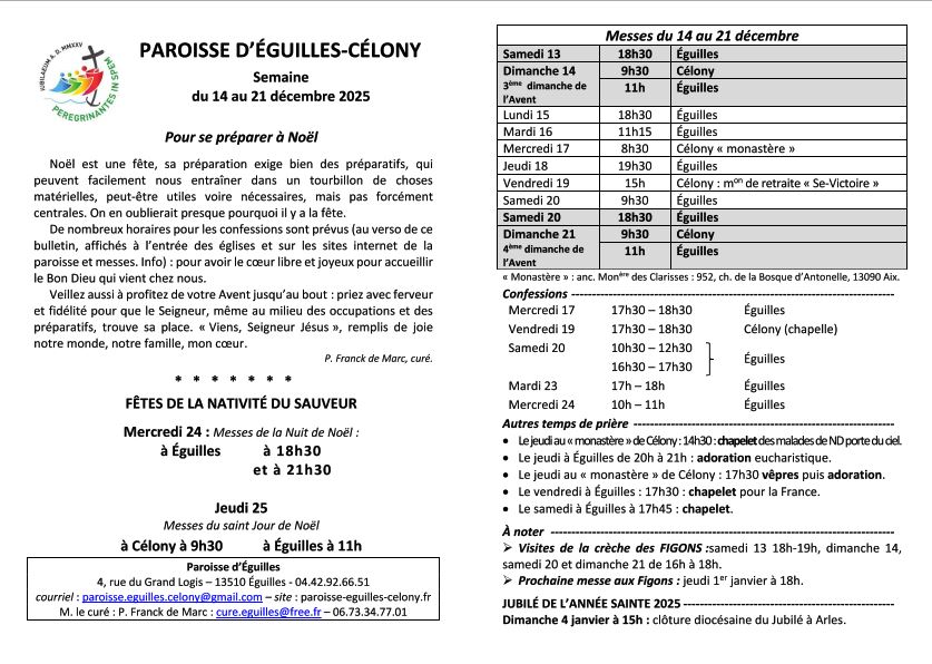 Bulletin semaine 2025 50